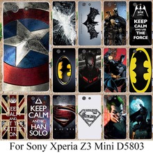Z3 чехол капитан америка супермен бэтмен логотип сотовый телефон для Sony Xperia Z3 компактный Z3 D5803 D5833 чехол