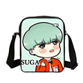 Cute Cartoon Monster Printing Bags For Girls BTS Star School Messenger Bags For Teenagers Student Shoulder