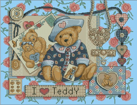 teddy bear cross stitch kits