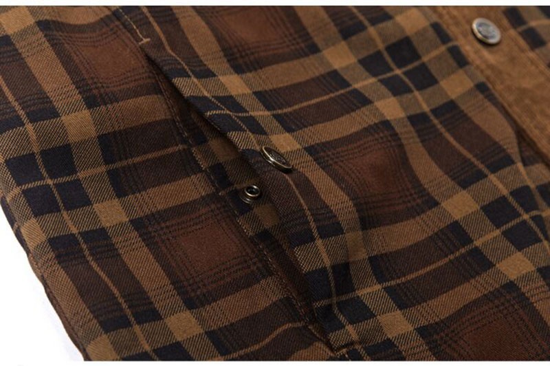 2015 New Winter Men\'s Slim Fit Warm Dress Shirts Cotton Plus Size Thicken Fleece Shirt Men\'s Casual Plaid Long-Sleeve M~3XL (14)