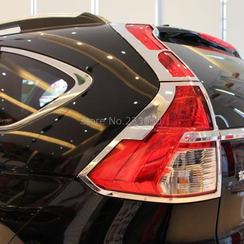 For Honda CRV 2015 2016 ABS Chrome Rear Tail Light Lamp Cover Trim Frame Trims Backup Light brake Covers Lamp Hoods