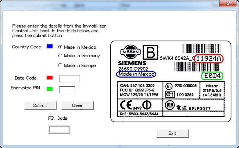 nissan bcm pin code converter mexico free