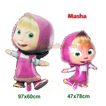 1PC x 36” Foil Balloon Masha and the Bear Balloon Birthday Party Decoration Child Toys Gifts Celebration Cartoon Balloon