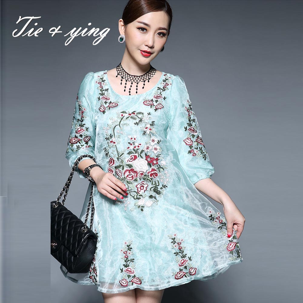 Chinese traditional clothing women embroidery party dresses 2015 autumn & winter new arrival royal embroidery flower lady dress