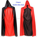 Adult Child Halloween Costume Hooded Cloak Wedding Cape Wicca Robe Women Men Death Devil Halloween Cosplay