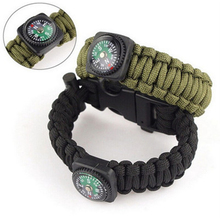 Outdoor Camping Parachute Cord tool Emergency emergency Kit Survival Bracelet Rope with Buckle Compass bracelet Starter