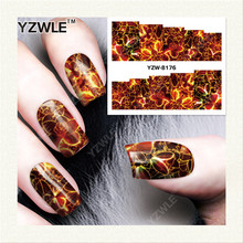 YZWLE 1 Sheet DIY Decals Nails Art Water Transfer Printing Stickers Accessories For Manicure Salon YZW-8176