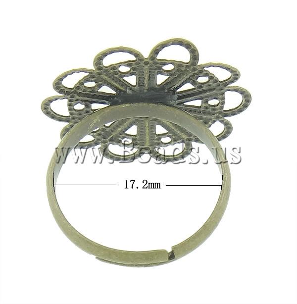 Free shipping!!!Brass Filigree Ring Base,Wedding Jewelry, Flower, antique bronze color plated, nickel, lead & cadmium free