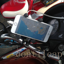Universal 12v X-Grip Motorcycle Scooter Cell Phone Cradle Holder, 5V 2.1A USB port Car Charger for iPhone Samsung HTC SonySmart