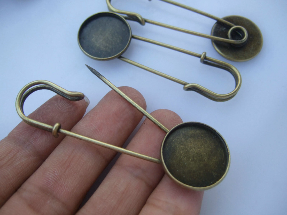 10pcs Bronze Tone Large Durable Strong Metal font b Kilt b font Scarf Brooch Safety Pin