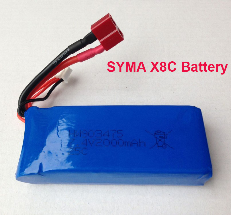 7.4V 2000mAh Lipoly battery for Syma X8C / X8C-1 RC Quadcopter RC Drone helicopter free shipping