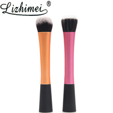Real Techniques gold expert face brush & rose red stippling brush fashion professional makeup brushes Aluminum tube soft hair