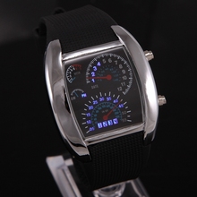 Men Sports Watches LED Digital Watch Men s Race Speed Car Meter Dial Silicone Strap Male