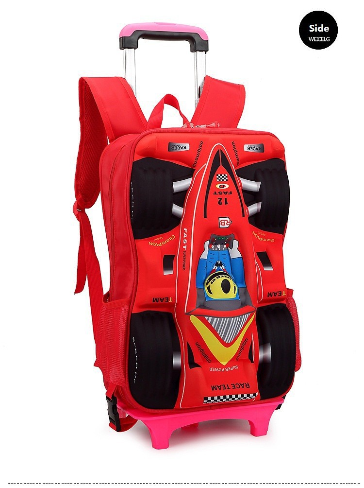 Children\\\'s-cartoon-car-stereo-rod-rolling-suitcase-luggage-bag-children-3D-trolley-school-bags-7