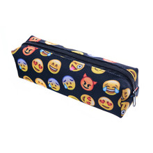 Zohra Black Emoji 3D Printing cosmetic bag 2016 New Fashion women makeup bag Pencil necessaire trousse de maquillage makyaj