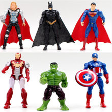 Free shipping 1pcs superhero Avengers Iron Man Hulk Captain America Superman Batman Action gift collection of children’s toys