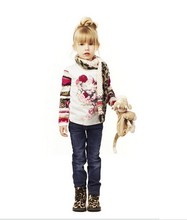 Hot 2014 new French style Spring&Autumn Catimini T-shirt girls party long-sleeve T-shirt kids cute butterfly&floral tees