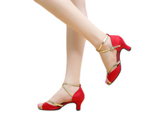 New 2015 summer style fashion women sandals outdoor Dance Shoes Square cover heel party shoe free shipping WDDd817