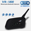 1PCS V6 Motorcycle Helmet Intercom Bluetooth 1200M 6 Riders Walkie Talkie For Skiing Cycling ATV Interphone