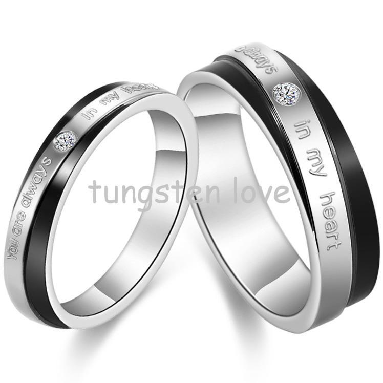 stanless steel engraved wedding ring