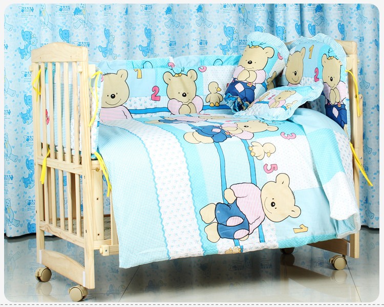 ! 7pcs crib bumper Set Cheap baby crib Cot bedding sets (bumper
