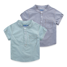 Children 2016 boys wear short sleeved shirts summer new baby shirt striped shirt collar