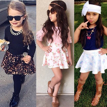 2015 New Child clothing Girl fashion Clothing set Kids vest t shirt skirt set Girls Cotton