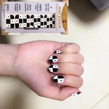 Black & White Geometric squares Nail Arts Nail Sticker Waterproof Nail Decal Sticker Gel Polish French Manicure Patch Full Tape