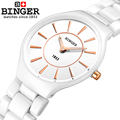 Switzerland Binger ceramic quartz watch women fashion lovers style luxury brand Wristwatches 300M Water Resistance B8006