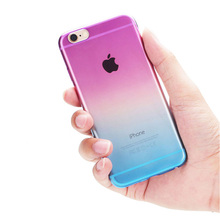 Phone Cases for Apple iPhone 6 6s Plus Case Transparent Gradient Color Design TPU Capa for iPhone 5 5S Case Top Quality