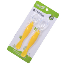 Colorful Baby Silicone Spoon Free Feeding Utensil Adaptable Feeding Utensils Baby Toddler Spoon Flatware Soft Non-slip Handle