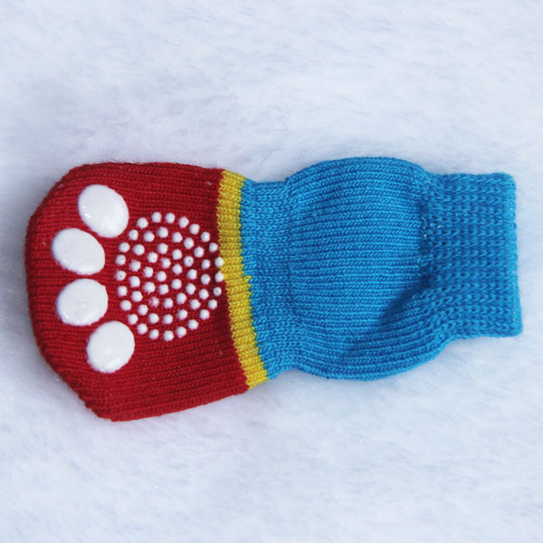 Super Spider Man Pet Socks Indoor Red Pet Dog Soft Cotton Anti slip Knit Weave Winter