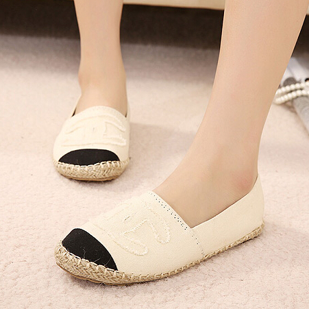 New Fashion Women s Espadrille Slip On Boat Flat Shoes Weave Casual Canvas Sneakers Woman Shoes