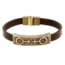 Vintage Retro Pulseira Female Male Cool Leather Bracelet Biker Mens Steampunk PU Metal Charm Bracelet for Women