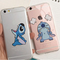 Funny Emoji cute cartoon Stitch Transparent Plastic Coque Funda For Capa Para Cover Case for Apple