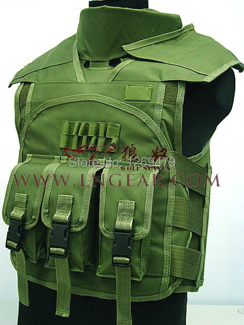 Free Shipping 4 in 1 Waistcoat flying tigers fight battle CS Tactical vest Game vest Army Shooting Combat Molle Vest 122101