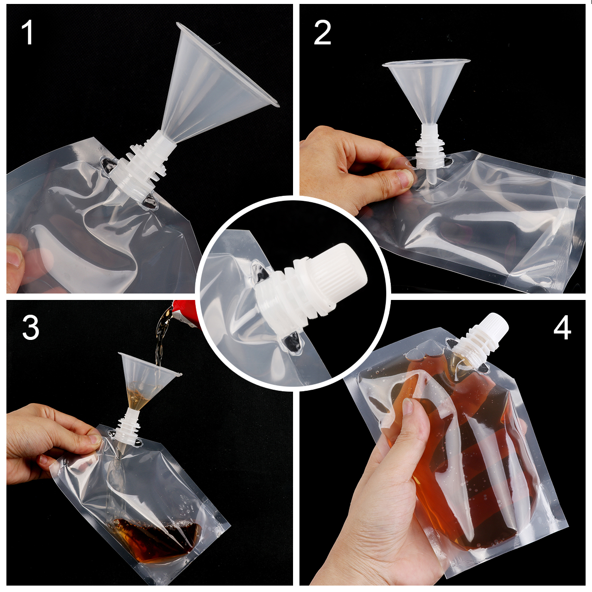 Best Reusable Drinking Flask For Alcohol With Funnel Transparent Whisky