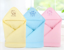 Brand 100% Cotton Baby Hooded Receiving Blankets Bath Towel Cobertor Newborn Kids Animal Cartoon Hooded Bathrobe Cuddle Blanket