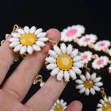 1PC Hot fashion candy color acrylic daisy necklace Yellow Pink flower choker neclace for women party