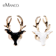 emanco Deer s original accessories Exaggerated fashion deer head index finger Animal ring Mens and womens