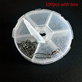 100pcs set Rolling Swivel With with Coastlock Snap 6 mixture Sizes Fishing Trackle Accessories Hook Lure