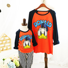 2015 autumn long sleeve children women t shirts matching mother daughter clothes family clothing family look girl and mother