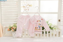 3 colors 100% cotton Infant baby clothing sets Long-sleeve Newborn Clothes Baby Boys Girls Clothes bebe T-shirt+trousers 0-3M