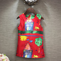 Retail 2016 The new female baby tong qu tree graffiti house vest restoring ancient ways is