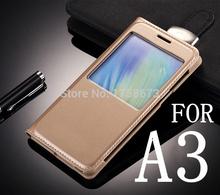 for Samsung Galaxy A3 A300 A3000 A300F Back Cover 2015 Luxury View Window Flip Leather Skin Case