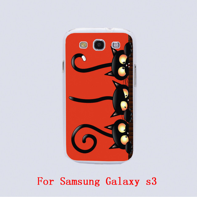 black cat halloween Design White skin phone cover cases For Samsung Galaxy S3 9300 /S4 /S5 /S6 /S6 Edge