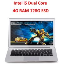 Laptops Computer Notebook Windows 7/8 13.3 inch Intel i5 Dual Core 4G 128G SSD Wifi Bluetooth Webcam Laptops with Free Shipping