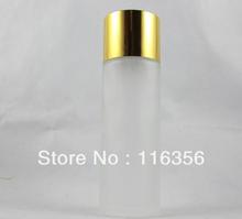 100ML frosted glass bottle with gold press pump , lotion bottle for cosmetic packaging