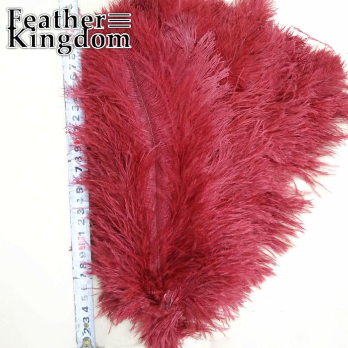 wine red ostrich feather 5-700