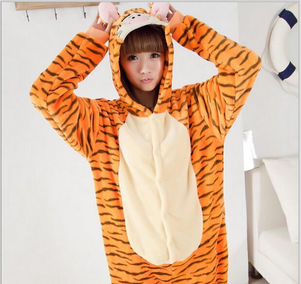 Unisex Adult Pajamas Kigurumi Tiger Tigger Animal Cosplay Costume コスチューム Animal Sleepwear